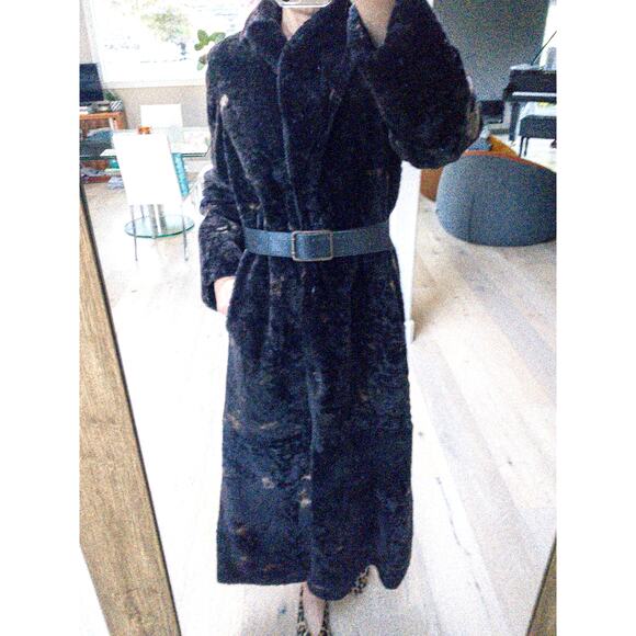 Olivieri Shearling Long Coat - Picture 3 of 12